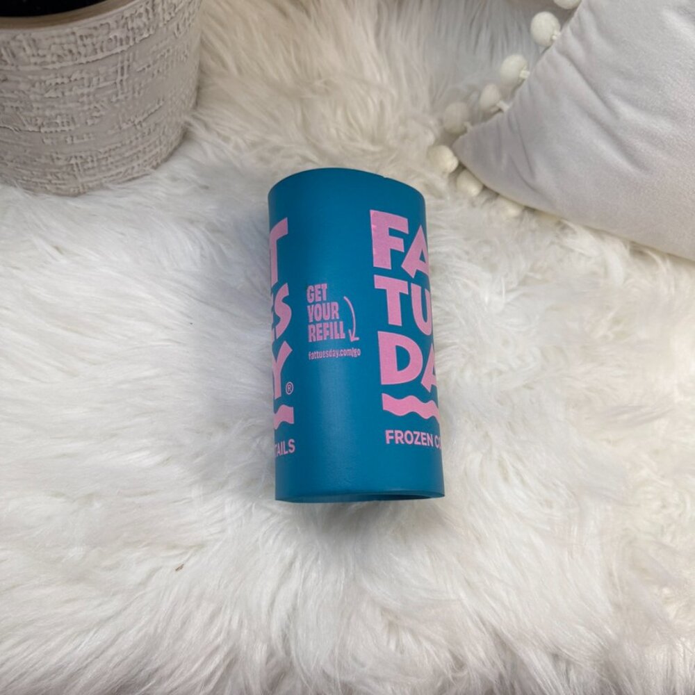 Fat Tuesday Frozen Cocktails Cup Sleeve / Cozy – Blue & Pink Logo (NO CUP) - Picture 3 of 3